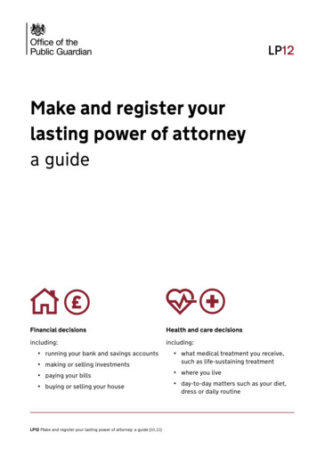 LP12 - Make And Register Your Lasting Power Of Attorney - A Guide