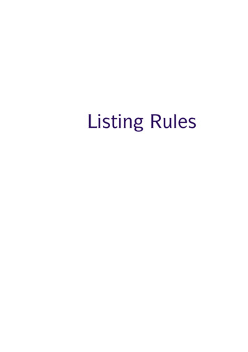 Listing Rules - FCA