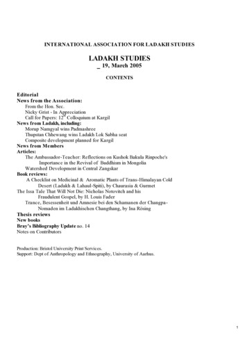 LADAKH STUDIES 19, March 2005 - WordPress 