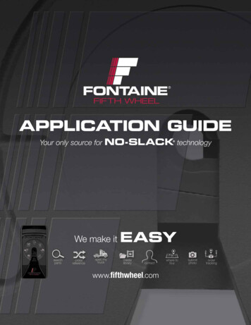 APPLICATION GUIDE - Fifth Wheel