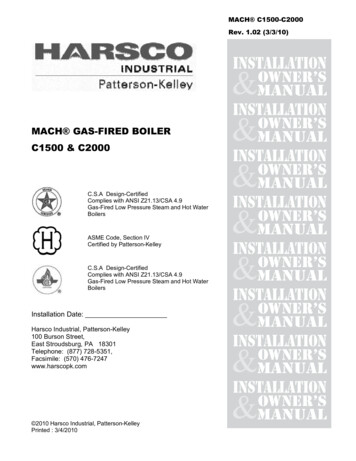 MACH GAS-FIRED BOILER C1500 & C2000 - Patterson-Kelley
