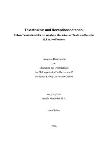 Textstruktur Und Rezeptionspotential : Entwurf Eines Modells Zur .