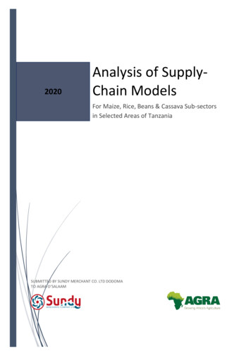 Analysis Of Supply-Chain Models - AGRA
