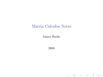 Matrix Calculus Notes - University Of Washington