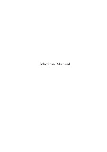 Maxima Manual - University Of Cambridge