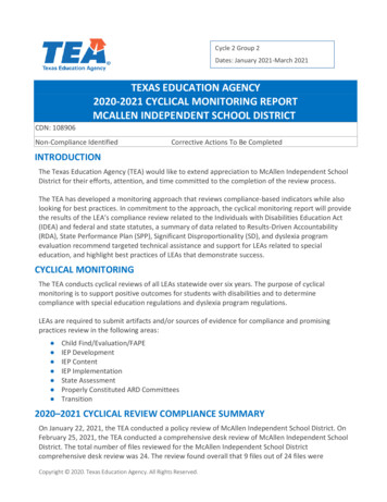 McAllen ISD Cyclical Report - Texas Education Agency