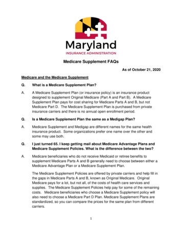 Medicare Supplement FAQs - Maryland Insurance Administration