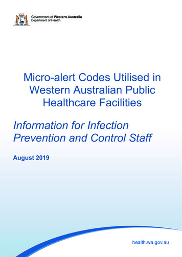 Micro-alert Codes Utilised In Western Australian Public Healthcare .