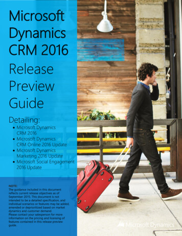 Microsoft Dynamics CRM 2016 Release Preview Guide - Cargas