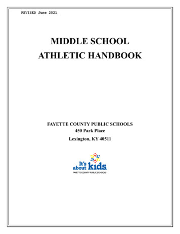 MIDDLE SCHOOL ATHLETIC HANDBOOK - Fayette County Public Schools
