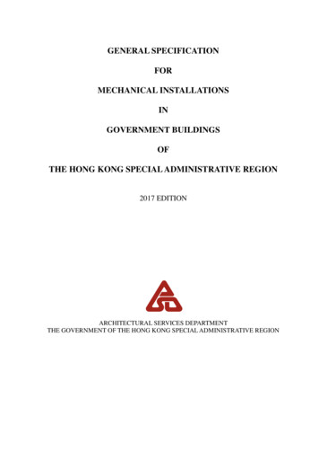General Specification For Mechanical Installations In Government .