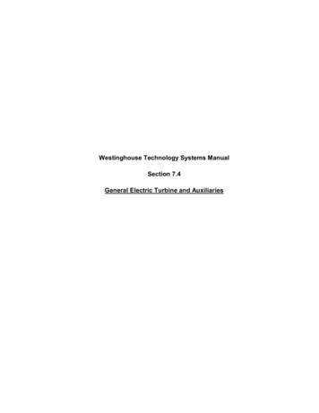 Westinghouse Technology Systems Manual Section 7.4 General Electric .