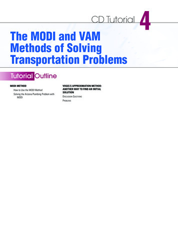 The MODI And VAM Methods Of Solving Transportation Problems