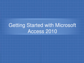 Getting Started With Microsoft Access 2010 - MCRHRDI