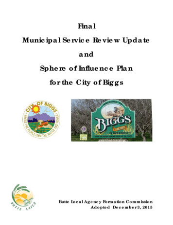 Final Municipal Service Review Update And Sphere Of . - Biggs-ca.gov