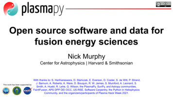 Open Source Software And Data For Fusion Energy Sciences