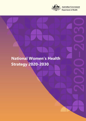 National Women's Health Strategy 2020-2030