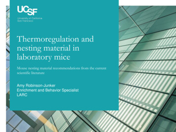 Thermoregulation And Nesting Material In Laboratory Mice - IACUC