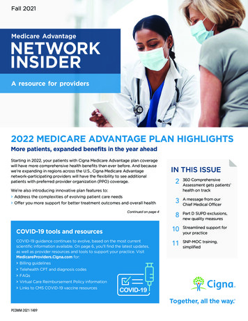 Medicare Advantage NETWORK INSIDER - Cigna
