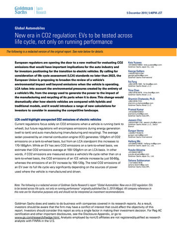 New Era In CO2 Regulation - Goldman Sachs
