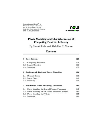 Power Modeling And Characterization Of Computing Devices: A Survey