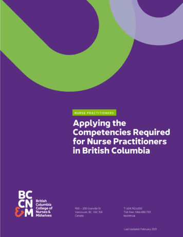NURSE PRACTITIONERS Applying The Competencies Required For . - BCCNM
