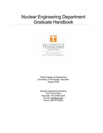 UTK Department Of Nuclear Engineering Graduate Handbook