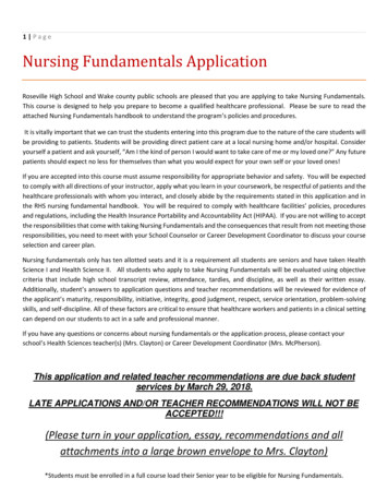 1 Nursing Fundamentals Application