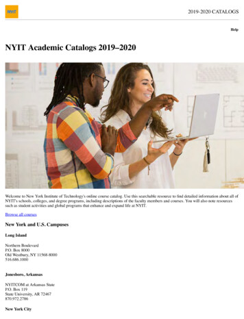 NYIT Academic Catalogs 2019-2020