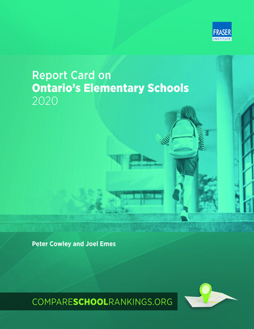 Report Card On Ontario's Elementary Schools 2020 - Fraser Institute