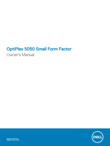 OptiPlex 5050 Small Form Factor Owner's Manual - Dell