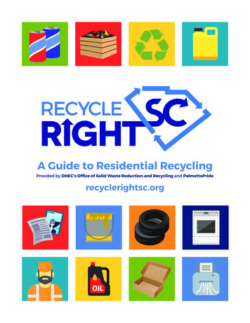 A Guide To Residential Recycling - SCDHEC