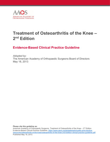 Treatment Of Osteoarthritis Of The Knee - 2 Edition - AAOS