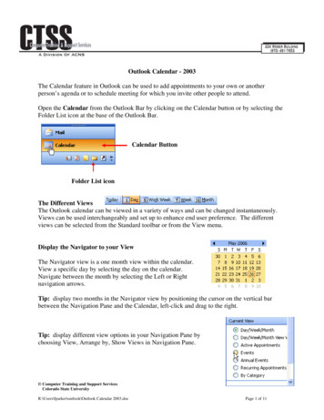 Outlook Calendar 2003 - Colorado State University