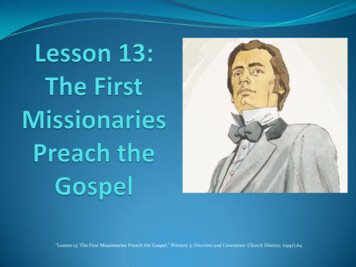 Lesson 13: The First Missionaries Preach The Gospel