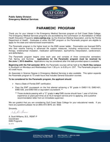 Paramedic Program - Gulf Coast State College