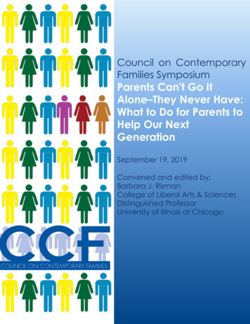 Parents Can't Go It Alone - Council On Contemporary Families