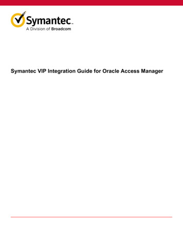 Symantec VIP Integration Guide For Oracle Access Manager