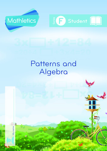 Patterns And Algebra F