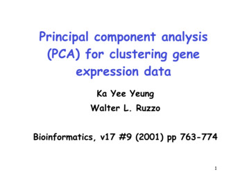 Principal Component Analysis (PCA) For Clustering Gene Expression Data