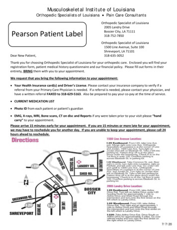 Orthopedic Specialist Of Louisiana Pearson Patient Label