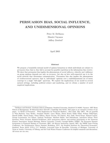 Persuasion Bias, Social Influence, And Unidimensional Opinions