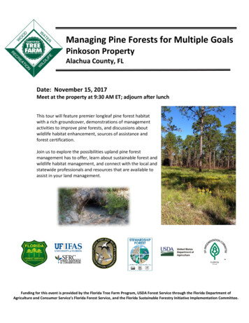 Managing Pine Forests For Multiple Goals - University Of Florida
