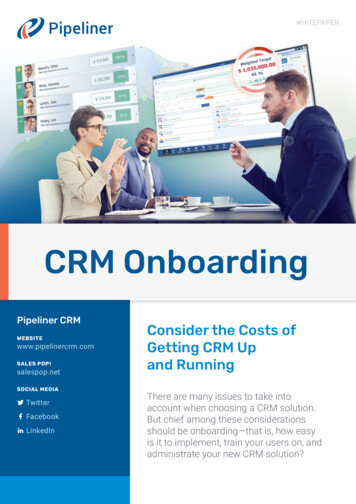 CRM Onboarding - Consider The Costs Of Getting CRM Up And Running