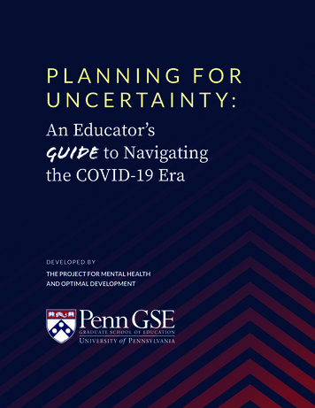 PLANNING FOR UNCERTAINTY - University Of Pennsylvania