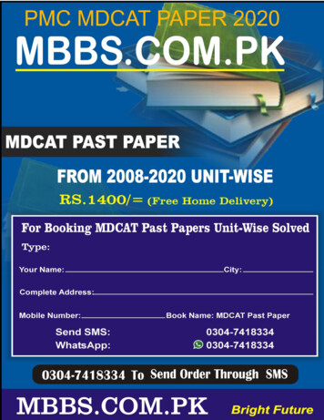 TO Order MDCAT Past Paper 2008-2020 UNIT-Wise Solved Whats App 0304 .