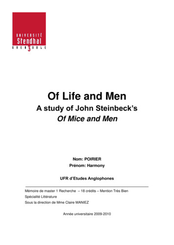 Of Life And Men A Study Of John Steinbeck's Of Mice And Men
