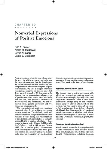 Nonverbal Expressions Of Positive Emotions