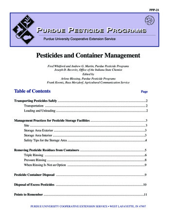 Pesticides And Container Management - Purdue Extension