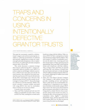 TRAPS AND CONCERNS IN USING INTENTIONALLY DEFECTIVE GRANTOR . - Typepad